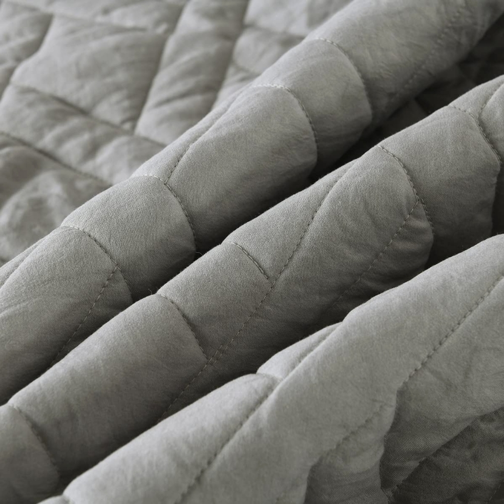 **SOLD**HORIMOTE HOME4 Quilt SET King Size Grey Classic Diamond Stitched Pattern - Picture 7 of 7